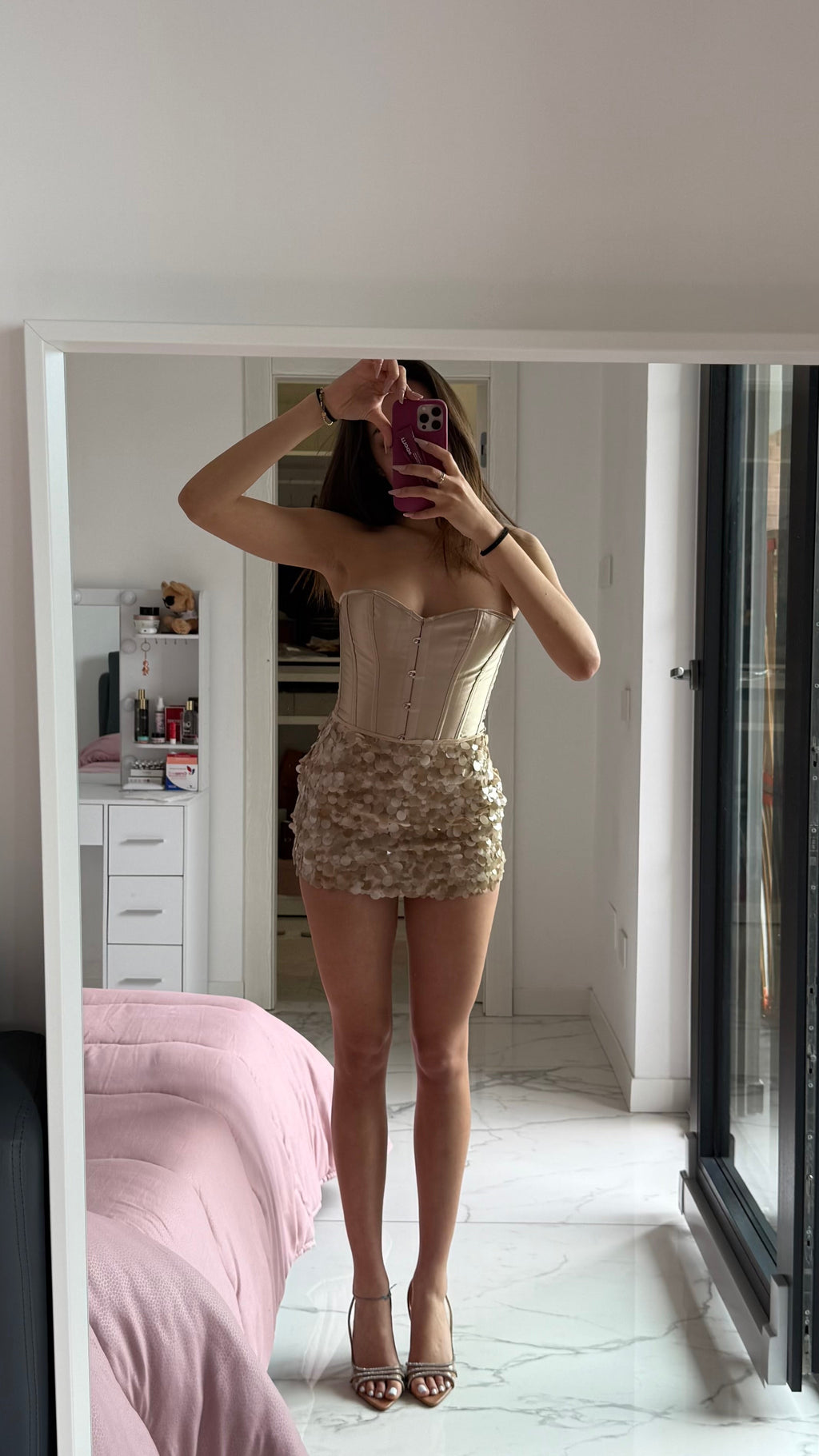 Gonna Paillettes | Beige